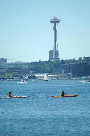 Kayakers on Lake Union, Seattle